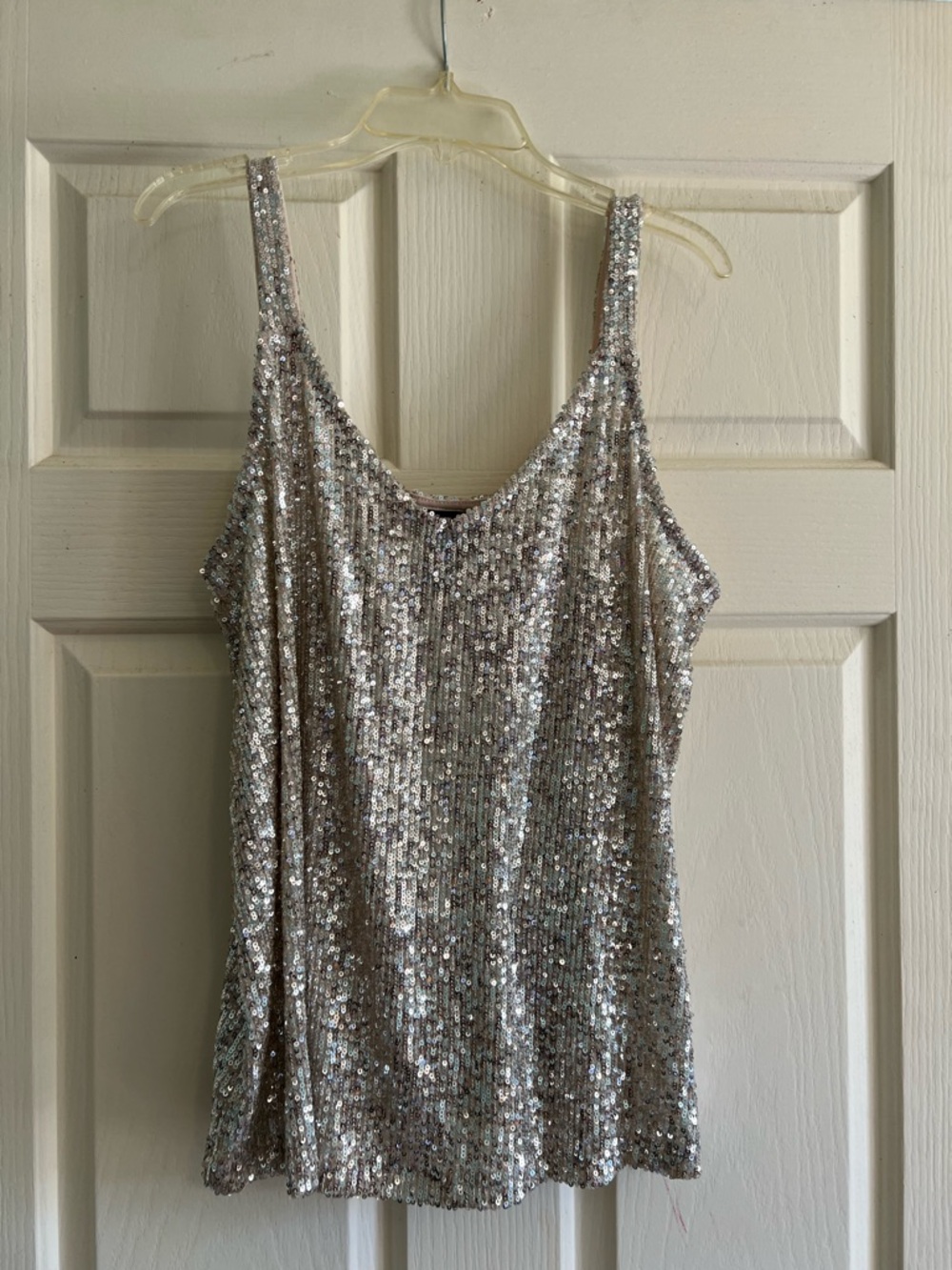Daytrip Silver Sequin Tank Top